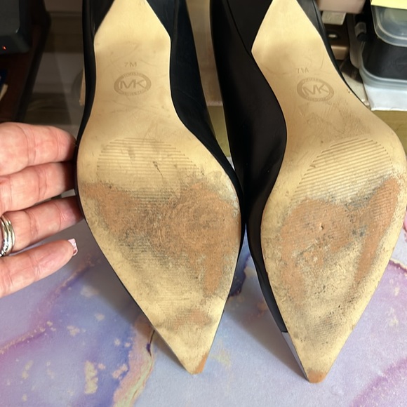 Michael Kors, Size 7 Black w Silver toe, silver heel - Picture 10 of 11